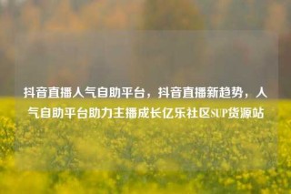 抖音直播人气自助平台，抖音直播新趋势，人气自助平台助力主播成长亿乐社区SUP货源站