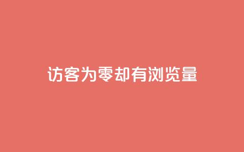 qq访客为零却有浏览量 - 访客数为零却依然有浏览量的原因解析~  第1张