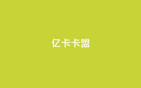 亿卡卡盟 - 亿卡卡盟优秀加盟平台。  第1张