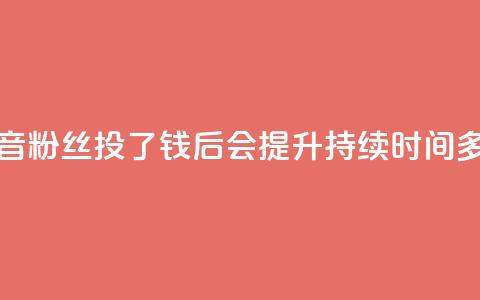 抖音粉丝投了钱后会提升持续时间多久 第1张 抖音粉丝投了钱后会提升持续时间多久 第1张