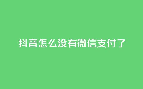 抖音怎么没有微信支付了,全网最低价业务平台快手业务 - 快手刷热门软件免费 抖音如何关闭点赞  第1张