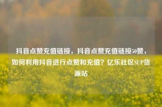 抖音点赞充值链接，抖音点赞充值链接50赞，如何利用抖音进行点赞和充值？亿乐社区SUP货源站