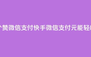 快手一块钱一百个赞微信支付 - 快手：微信支付，1元能轻松获得100个赞！!