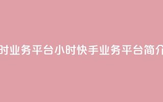 快手24小时业务平台 - 24小时快手业务平台简介！