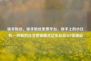 快手粉丝，快手粉丝免费平台，快手上的小红书:一种新的社交营销模式亿乐社区SUP货源站