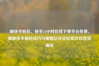 刷快手粉丝，快手24小时在线下单平台免费，揭秘快手刷粉技巧与策略亿乐社区低价自营货源站
