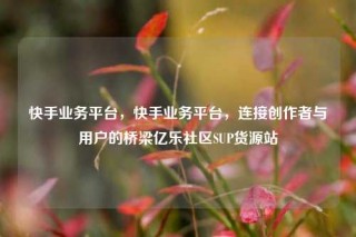 快手业务平台，快手业务平台，连接创作者与用户的桥梁亿乐社区SUP货源站