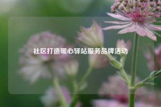 社区打造暖心驿站服务品牌活动