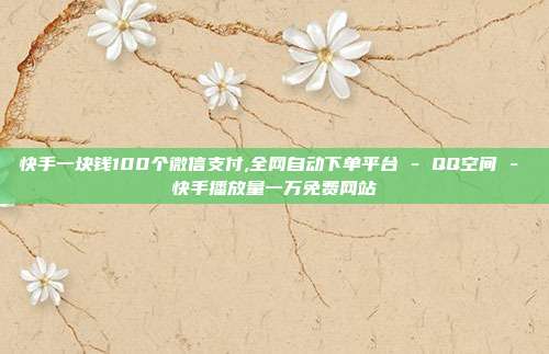 快手一块钱100个微信支付,全网自动下单平台 - QQ空间 快手播放量一万免费网站  第1张